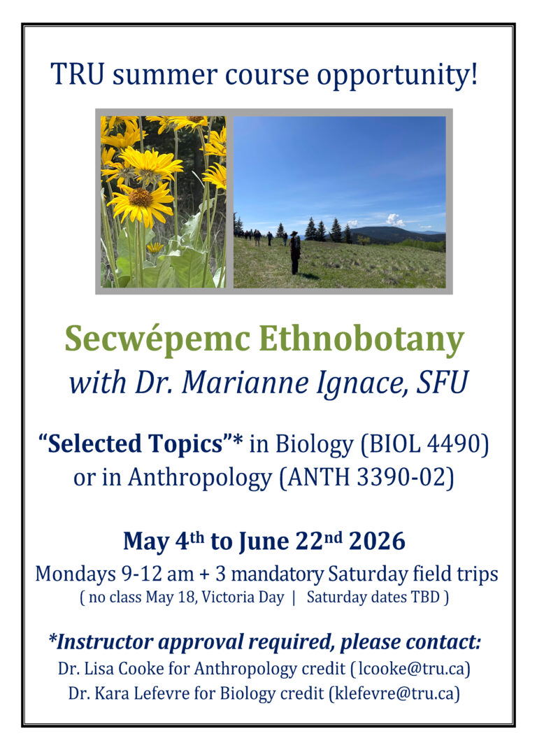 TRU Summer Course Opportunity!